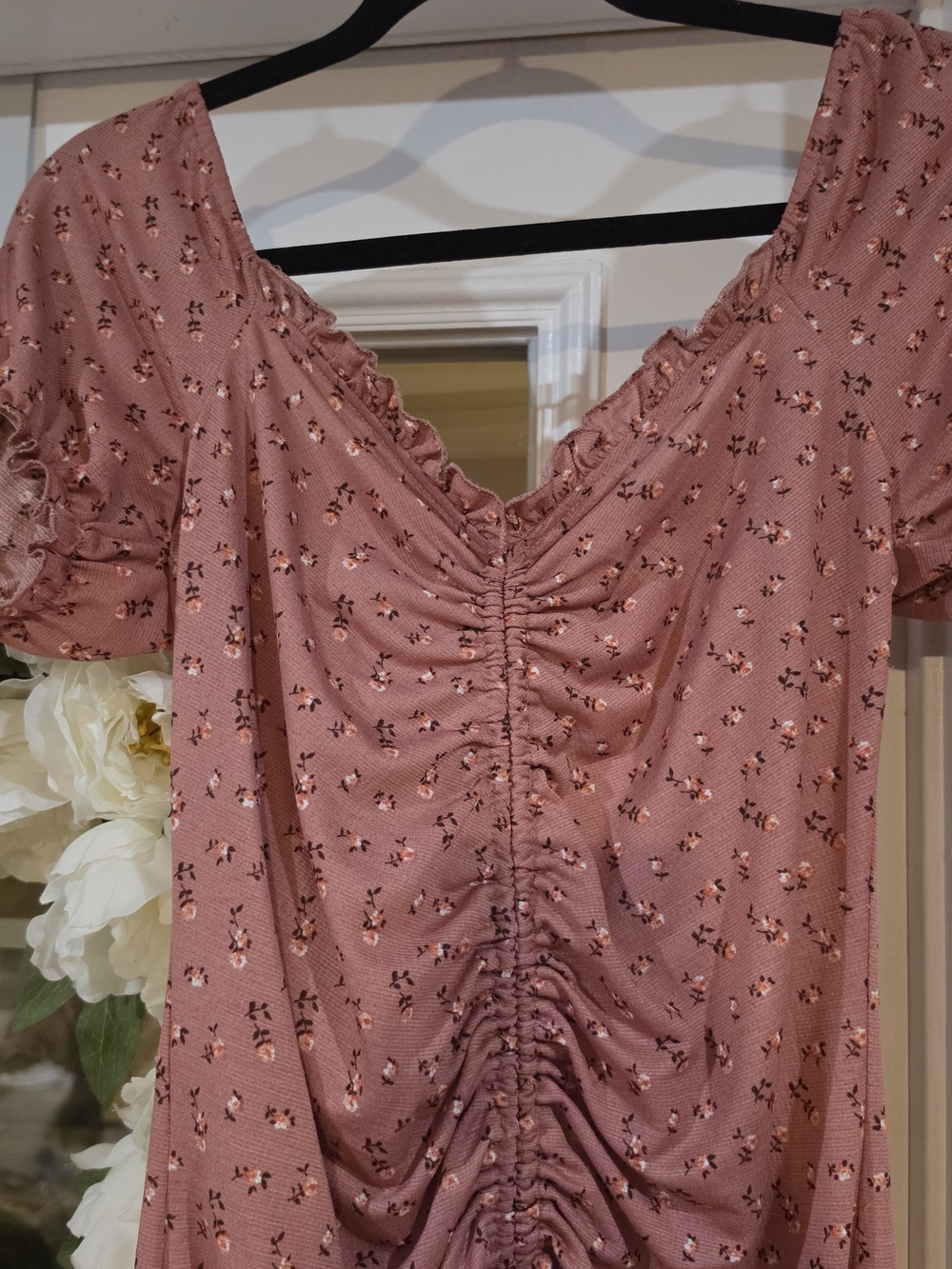 Liberty Love Dusty Rose Ruched Mini Dress - Picture 3 of 6